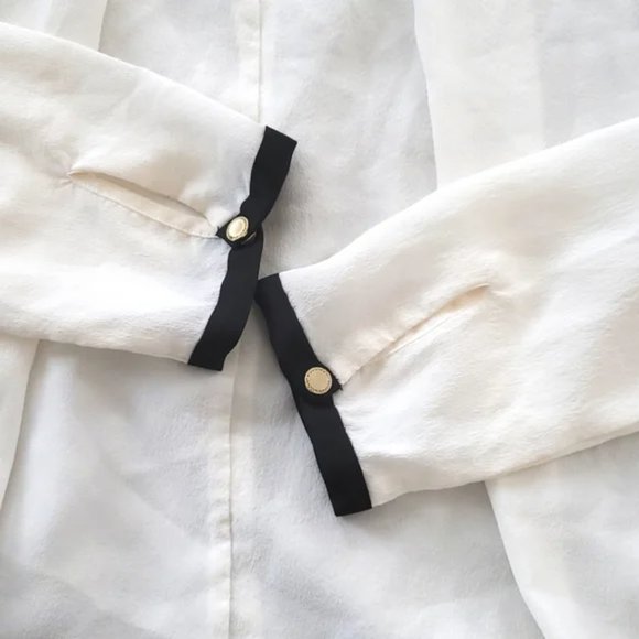 Club Monaco 100% Silk White Blouse Long Sleeves Size M - Picture 6 of 12